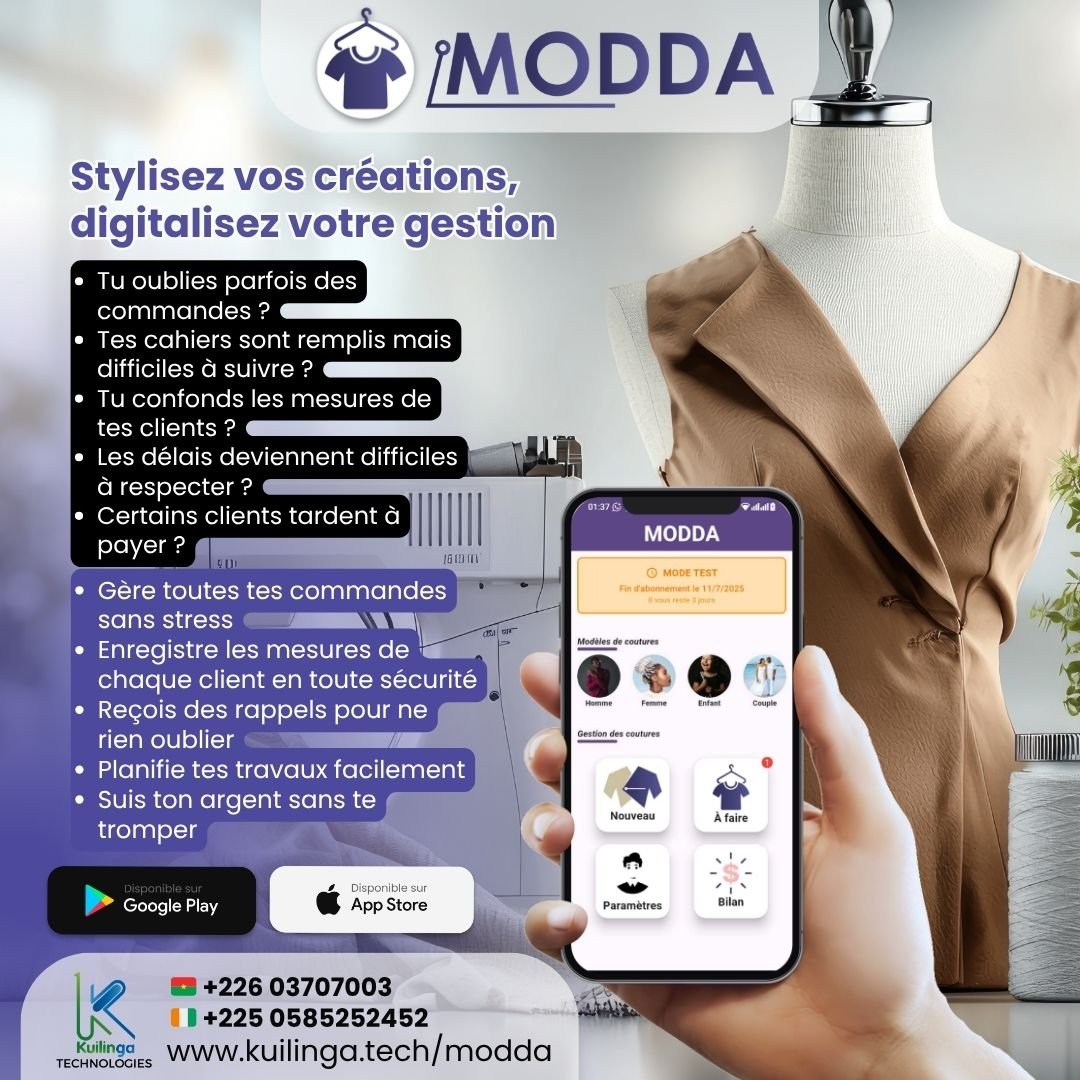 Aperçu de l'application Modda